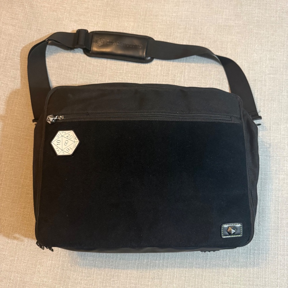ThinkGeek Bag of Holding Con-Survival Convertible Messenger Backpack Black Gamer
